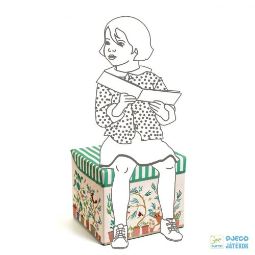 Garden toy box – Kert Djeco téglalap alakú tárolódoboz és ülőke - 4483