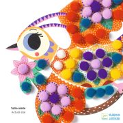 Djeco Pompom-kép készítő, Puha mintázatú madarak - 0070