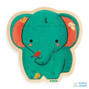 Fa puzzle - Elefánt, 9 db-os - Puzzlo Elephant - 1823