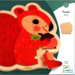 Djeco Fa puzzle - Mókus, 9 db-os - Puzzlo Nut - 1824