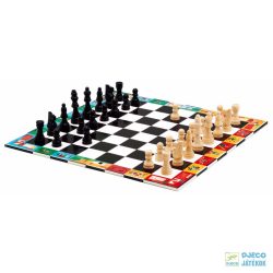   Sakk, kínai sakk és Dáma 3in1 kétszemélyes Djeco stratégiai játékok
