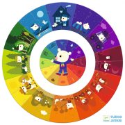 Colors, Színek 24 db-os Djeco óriás kör puzzle - 7017
