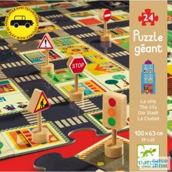   Játszószőnyeg puzzle, Város (Djeco, 7161, 24 db-os óriás puzzle, 1-6 év)