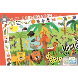 Jungle Dzsungel állatai 35 db-os Djeco képkereső puzzle