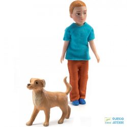Xavier és kutyája figurák Djeco babaházhoz