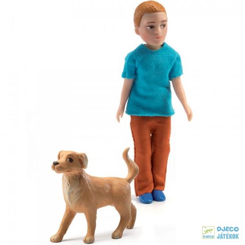 Xavier és kutyája figurák Djeco babaházhoz