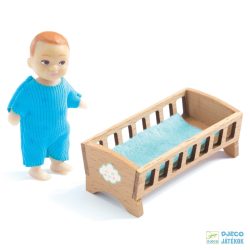 Baby Sacha Djeco babaház babaszoba bútor kisbabával