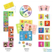 Kis barátok 3 az 1-ben Djeco társasjáték - bingó, memória, dominó (3-6 év) - 8143