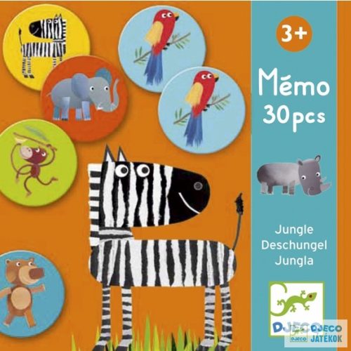 Memo jungle dzsungel állatos Djeco memória játék