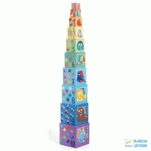 Rainbow, Szivárványos Djeco toronyépítő kocka - 8510
