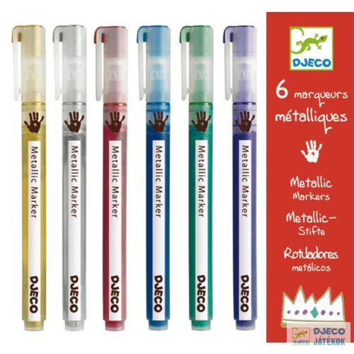 Metalic markers 6 db-os metálfényű Djeco filctoll