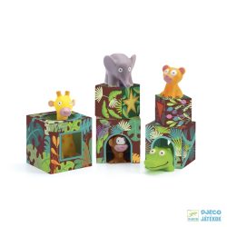 Maxi Topanijungle Dzsungeles Djeco toronyépítő kocka figurákkal