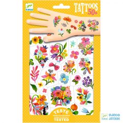   Aqua flor tattoo virág kavalkád bőrbarát Djeco tetoválás - 9616